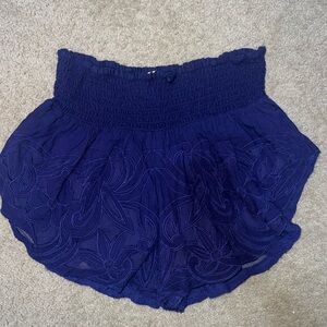 FP Movement by Free People embroidered boho navy Blue beach Shorts